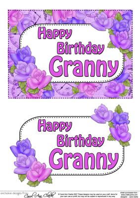 5x7 Birthday Granny Time for Roses 3D Decoupage