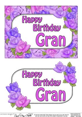 5x7 Birthday Gran Time for Roses 3D Decoupage