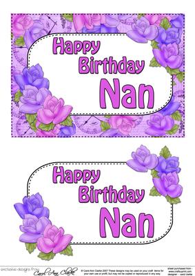 5x7 Birthday Nan Time for Roses 3D Decoupage