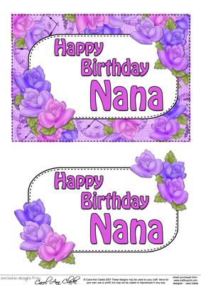 5x7 Birthday Nana Time for Roses 3D Decoupage