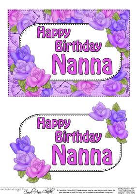 5x7 Birthday Nanna Time for Roses 3D Decoupage