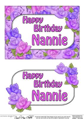 5x7 Birthday Nannie Time for Roses 3D Decoupage