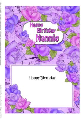 5x7 Birthday Nannie Time for Roses Matching Insert