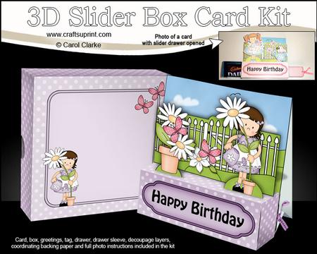 3D Girlz Suzi's Daisy Slider Box Card Kit