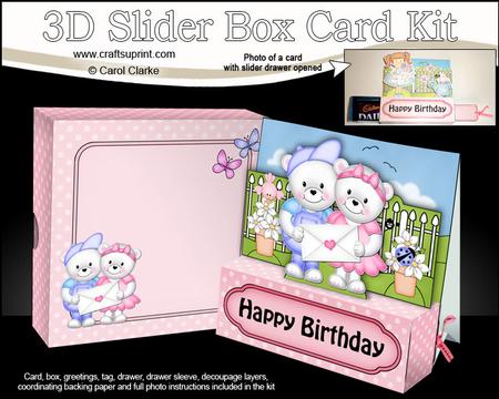 3D Teddy Tess & Teddy Ed Slider Box Card Kit