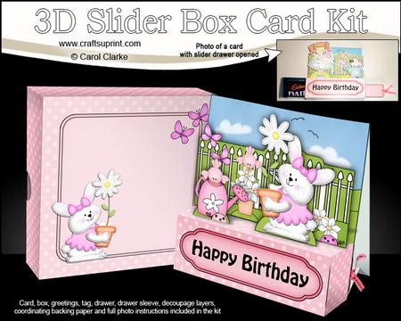 3D Little Bunny Slider Box Card Kit