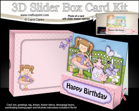 3D Girlz Liz's Flower Basket Slider Box Card Kit