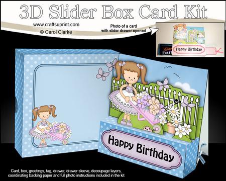 3D Girlz Liz's Wheelbarrow Slider Box Card Kit