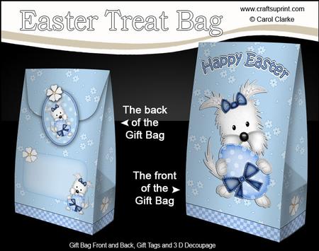3D Easter Westie Dog Gift Bag Mini Kit