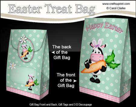 3D Easter Milly Moo Cow Gift Bag Mini Kit