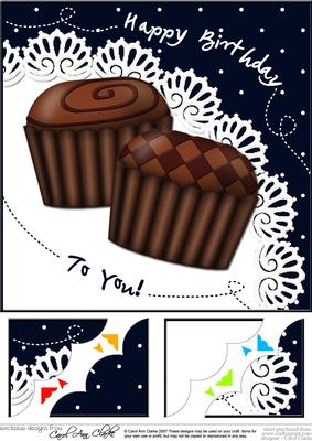 Chocolate Birthday Fan Pyramage Topper