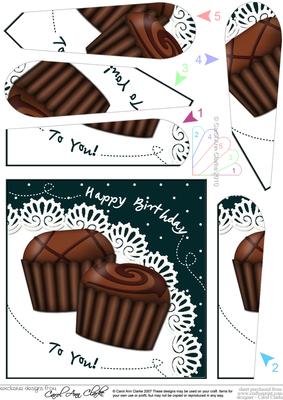 Chocolate Birthday Fan Pyramage Topper