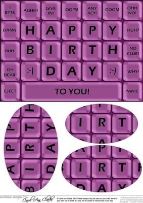 A5 Novelty Fun Computer Keyboard Greetings Oval Pyramage