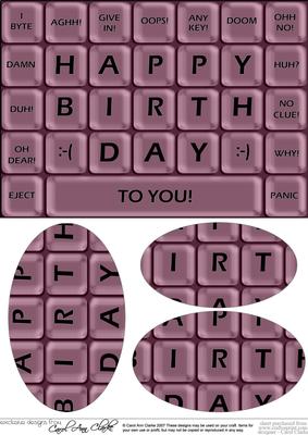 A5 Novelty Fun Computer Keyboard Greetings Oval Pyramage