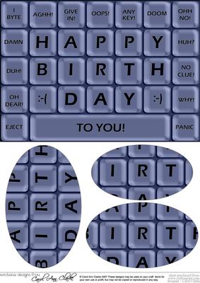A5 Novelty Fun Computer Keyboard Greetings Oval Pyramage