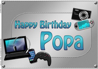 A4 Birthday Popa Gadgets N Gizmos Card Topper