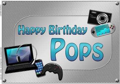 A4 Birthday Pops Gadgets N Gizmos Card Topper