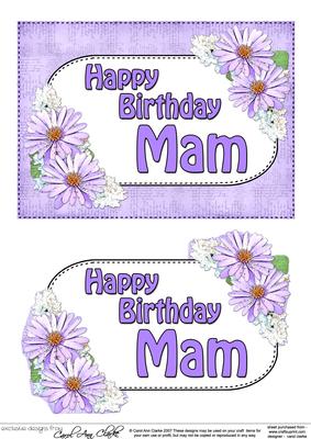 5x7 Birthday Mam Daisies 3D Step by Step Decoupage