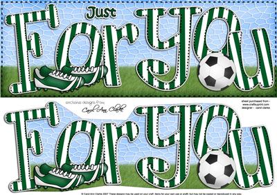 Large Dl Just for You Football 3D Decoupage