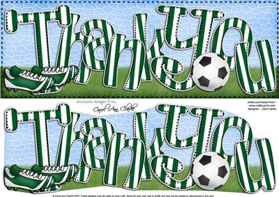 Large Dl Thank You Football 3D Decoupage