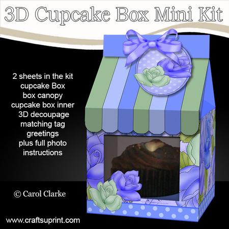 3D Time for Roses Milk Carton Cupcake or Treat Box Mini Kit