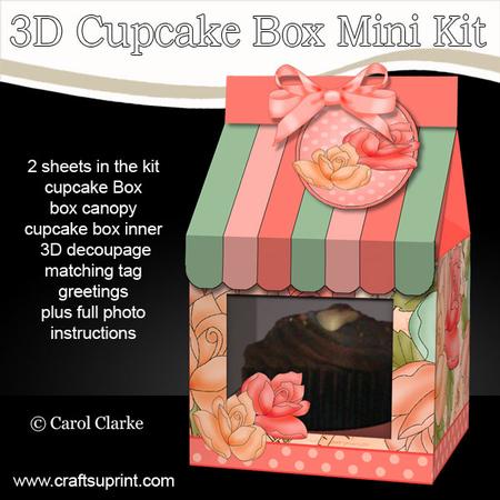 3D Time for Roses Milk Carton Cupcake or Treat Box Mini Kit