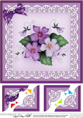 8 x 8 Pretty Viola Scalloped Corner Topper