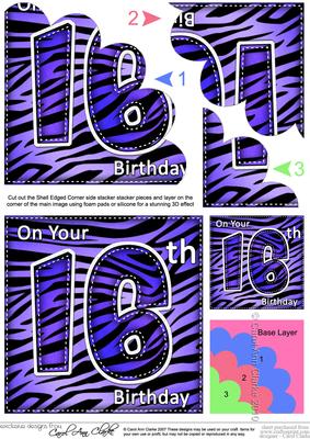 Fun Zebra Striped 16th Birthday Shell Edged Stacker