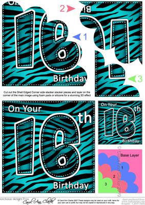 Fun Zebra Striped 16th Birthday Shell Edged Stacker