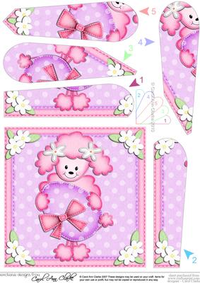 Bon Bon Poodle Dog's Easter Egg Fan Pyramage Topper