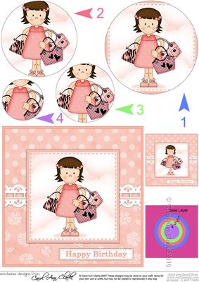 Girlz Suzi Goes Shopping Circle Pyramage Topper