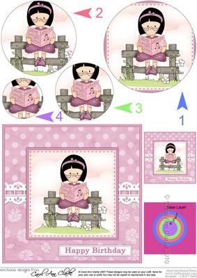 Girlz Roz Loves Reading Circle Pyramage Topper