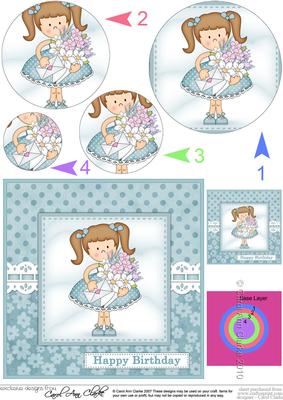 Girlz Liz's Flowers Circle Pyramage Topper