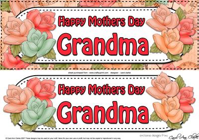 Large Dl Mothers Day Grandma Roses Card & 3D Decoupage