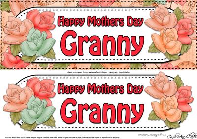 Large Dl Mothers Day Granny Roses Card & 3D Decoupage