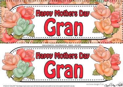 Large Dl Mothers Day Gran Roses Card & 3D Decoupage