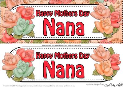 Large Dl Mothers Day Nana Roses Card & 3D Decoupage