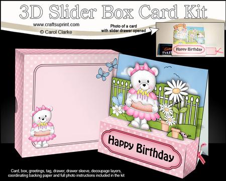 3D Teddy Tess's Cake Slider Box Card Kit