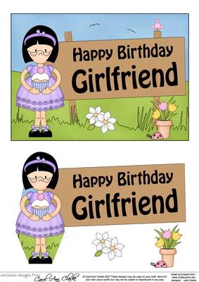 5x7 Girlz Birthday Girlfriend 3D Step by Step Decoupage