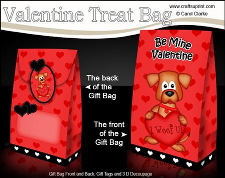 3D Rusty Dog Valentine Gift Bag Mini Kit