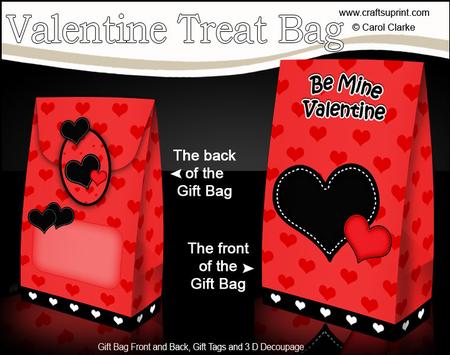 3D Valentine Hearts Gift Bag Mini Kit