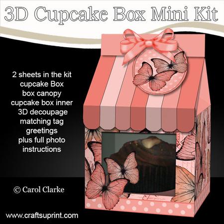 3D Butterflies Milk Carton Cupcake or Treat Box Mini Kit