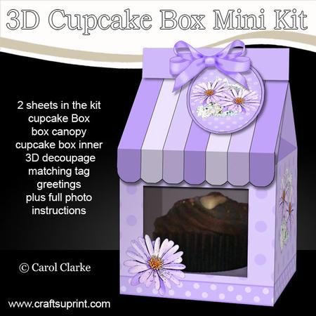 3D Daisies Milk Carton Cupcake or Treat Box Mini Kit