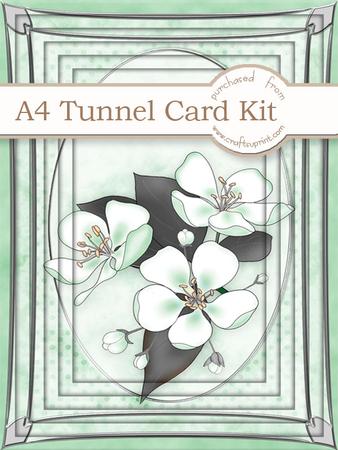 A4 Apple Blossom in Soft Peppermint Tunnel Card Kit
