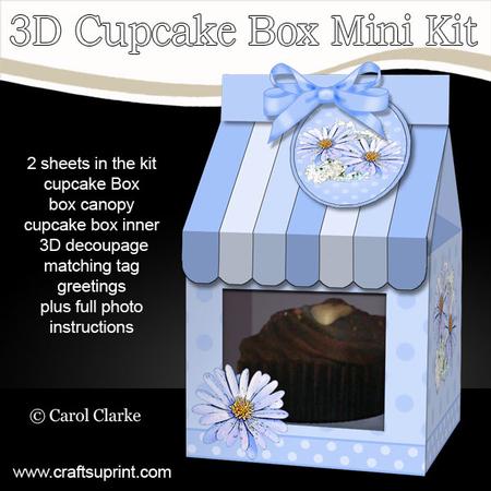 3D Daisies Milk Carton Cupcake or Treat Box Mini Kit