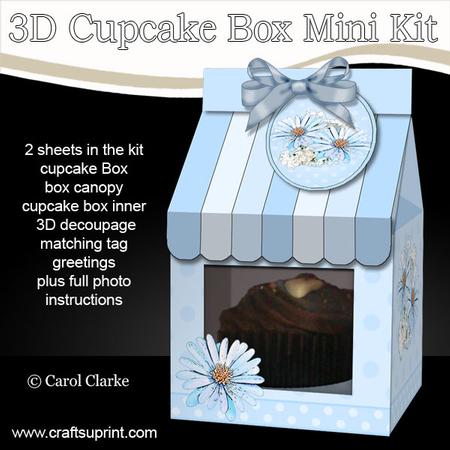 3D Daisies Milk Carton Cupcake or Treat Box Mini Kit