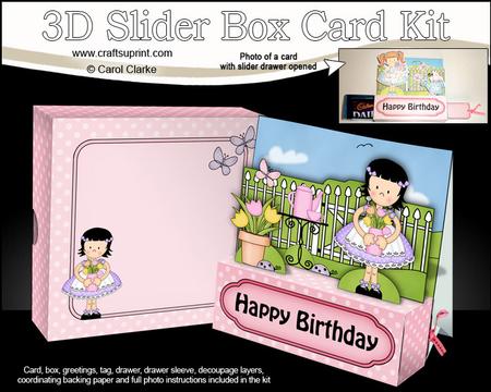 3D Girlz Suzi's Tulips Slider Box Card Kit