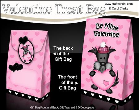 3D Hamish Scottie Dog Valentine Gift Bag Mini Kit