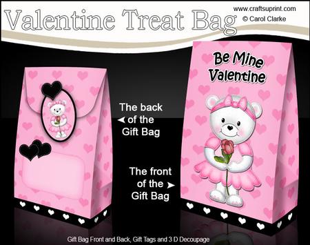 3D Teddy Tess Valentine Gift Bag Mini Kit