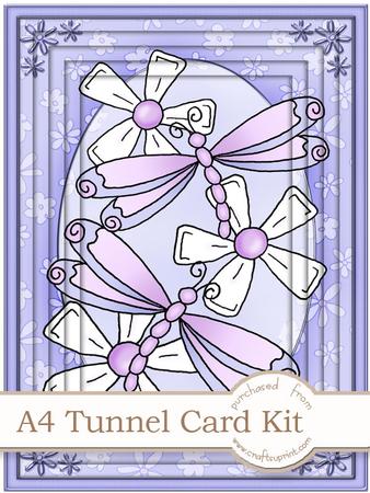 A4 Dreamy Dragonflies in Lilac Tunnel Card Kit
